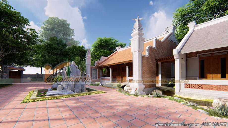 thiết kế nhà thờ họ 3 gian 2 mái tại Phú Xuyên 3
