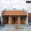 Mẫu thiết kế nhà thờ họ 3 gian 2 mái kết hợp nhà ngang tại Thanh Liêm Hà Nam