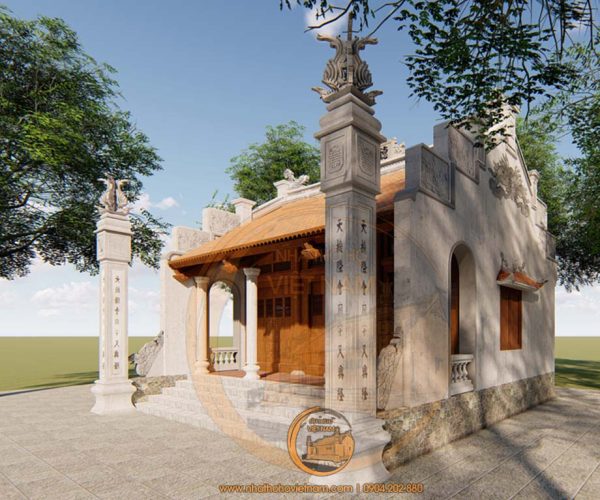 Bản vẽ thiết kế nhà thờ họ 3 gian 2 mái 80m2 tại Hương Sơn Hà Tĩnh