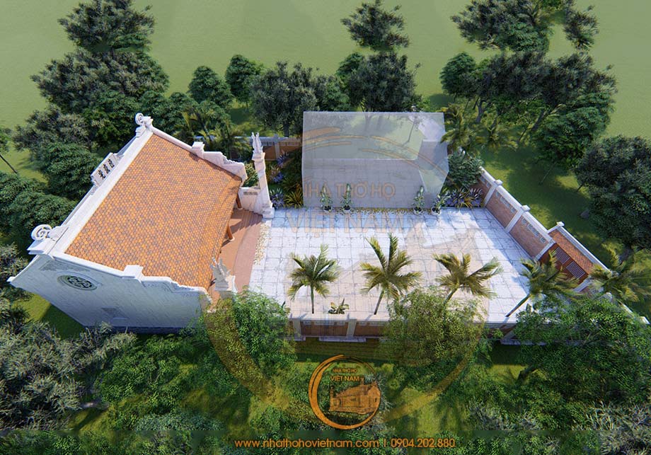 Bản vẽ thiết kế nhà thờ họ 3 gian 2 mái 80m2 tại Quan Hóa Thanh Hóa