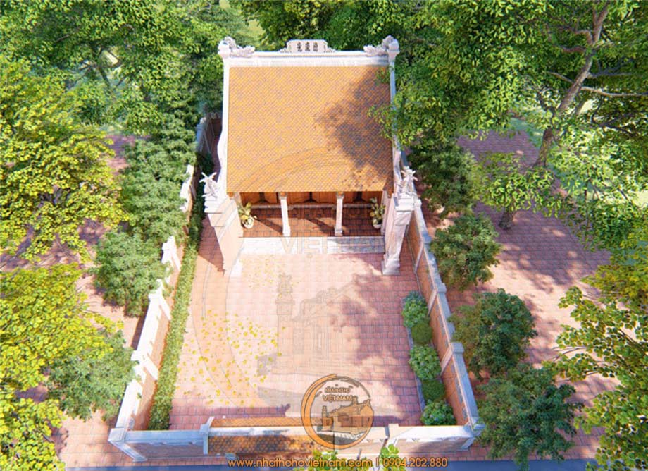 Mẫu thiết kế nhà thờ họ 3 gian 65m2 tại Long Biên Hà Nội