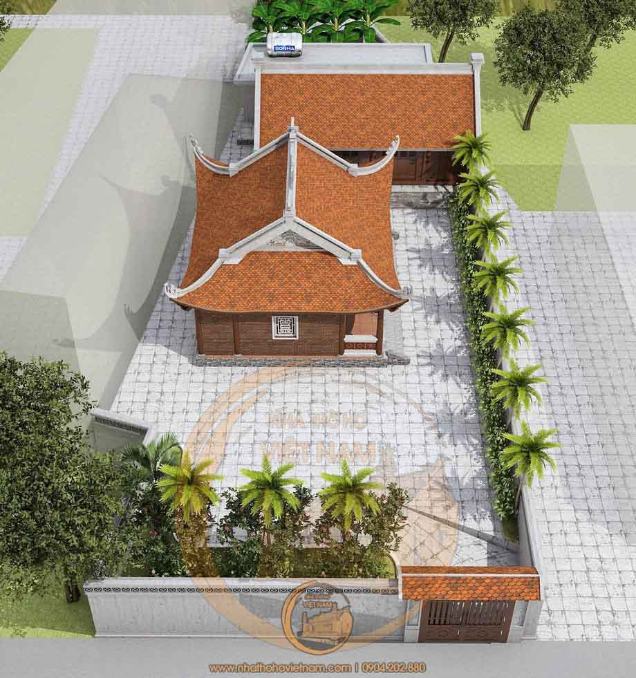 Bản vẽ thiết kế từ đường 3 gian 4 mái gỗ lim Nam phi tại Quỳ Châu- Nghệ An