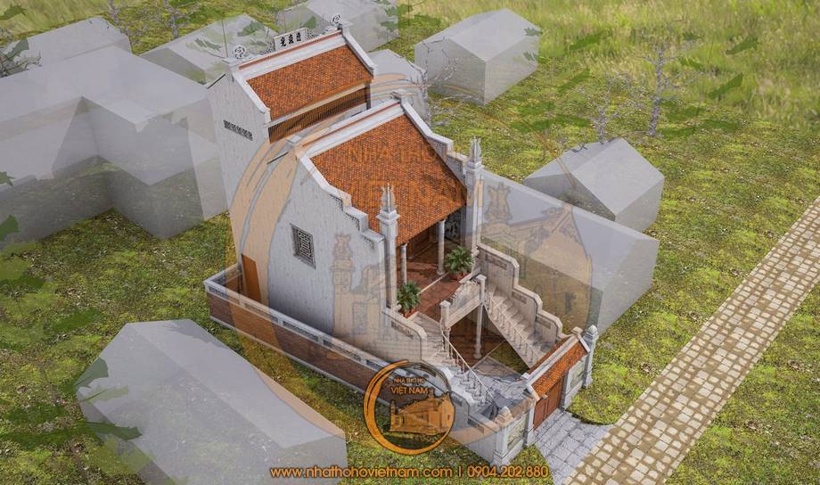 Đặc điểm kiến trúc nhà thờ họ 2 tầng 2 mái 3 gian cho gia tộc họ Nguyễn tại huyện Nam Trực, Nam Định 2