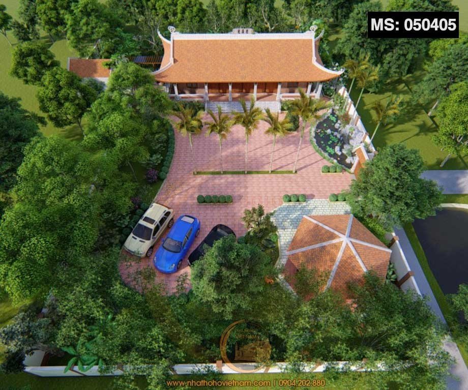 Dự án nhà thờ họ 5 gian 4 mái có chòi lục giác 175m2 ở huyện Sơn Tây, Quảng Ngãi