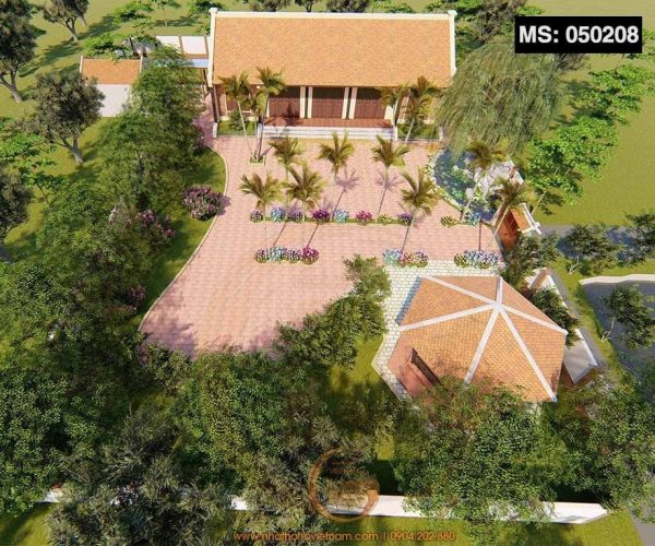 Dự án thiết kế nhà thờ họ 5 gian 2 mái có chòi lục giác ở huyện Phù Mỹ, Bình Định