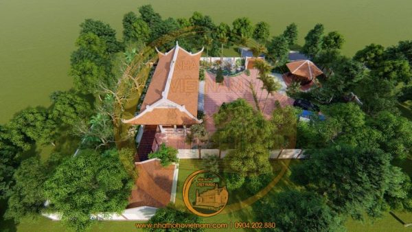 Không gian khuôn viên, chòi lục giác nhà thờ họ 5 gian 4 mái có chòi lục giác 175m2 ở huyện Sơn Tây, Quảng Ngãi 5