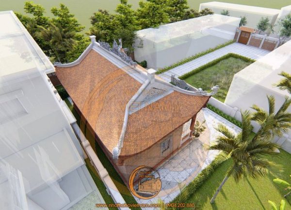 Không gian khuôn viên nhà thờ họ 3 gian 4 mái 60m2 ở Huyện Phú Vang, Thừa Thiên Huế 1