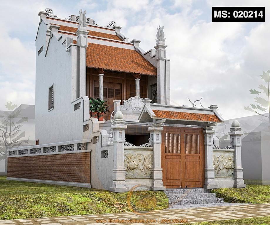 Mẫu nhà thờ họ 2 tầng 2 mái cho gia tộc họ Nguyễn tại huyện Nam Trực, Nam Định