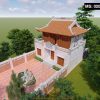 Mẫu thiết kế nhà thờ họ 2 tầng 4 mái kết hợp nhà ở tại thành phố Tuy Hoà, Phú Yên