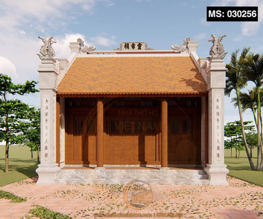 Mẫu nhà thờ họ 3 gian 45m2 tại huyện Bảo Thắng - Lào Cai