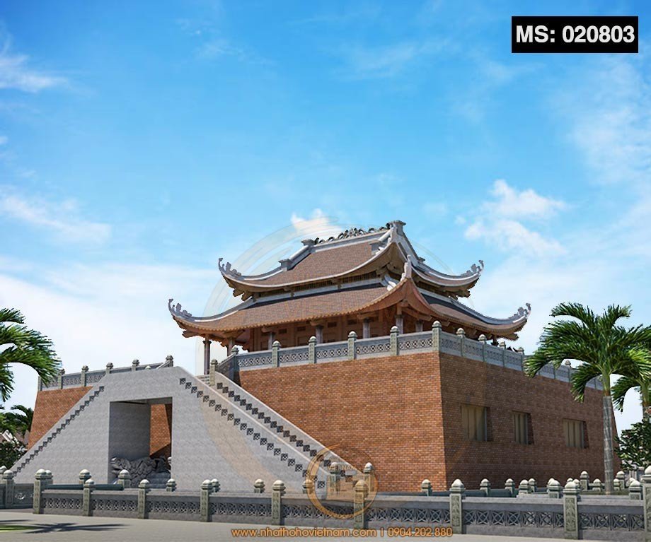 Dự án nhà thờ họ 8 mái 2 tầng diện tích 570m2 tại thị xã Chí Linh, Hải Dương