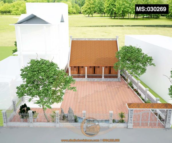 Mẫu nhà thờ họ 2 mái 90m2 tại huyện Tân Lạc - Hòa Bình