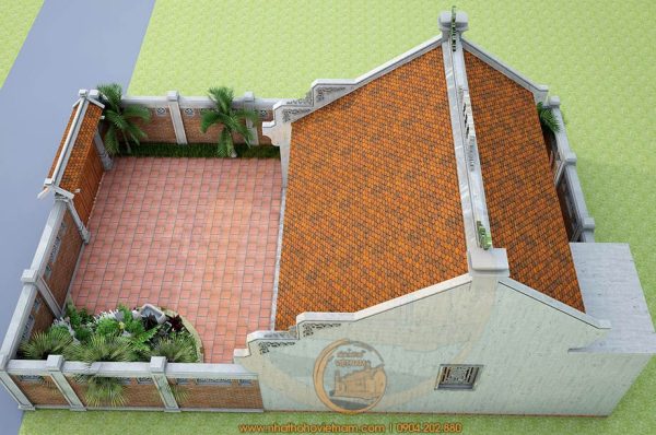 Đặc điểm kiến trúc nhà thờ họ 3 gian 2 mái có hòn non bộ ở huyện Ngọc Hồi, Kon Tum 1