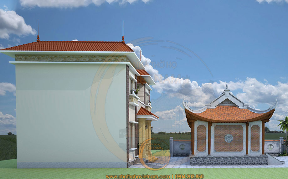 Đặc điểm kiến trúc nhà thờ họ 3 gian 4 mái kết hợp nhà ngang 2 lầu ở huyện Kỳ Sơn, Hoà Bình 2