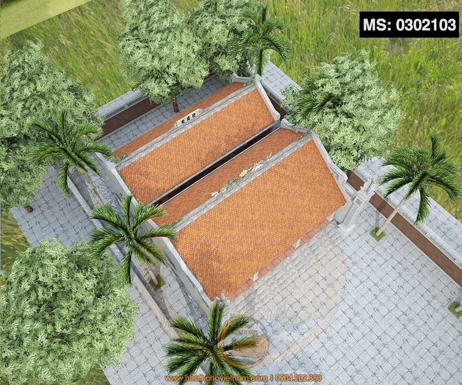 Thiết kế nhà thờ họ 3 gian 2 mái chữ Nhị ở huyện Phong Điền, Thừa Thiên Huế