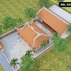 Thiết kế nhà thờ họ 3 gian 4 mái kết hợp nhà ngang chữ Nhị tại huyện Văn Chấn, Yên Bái
