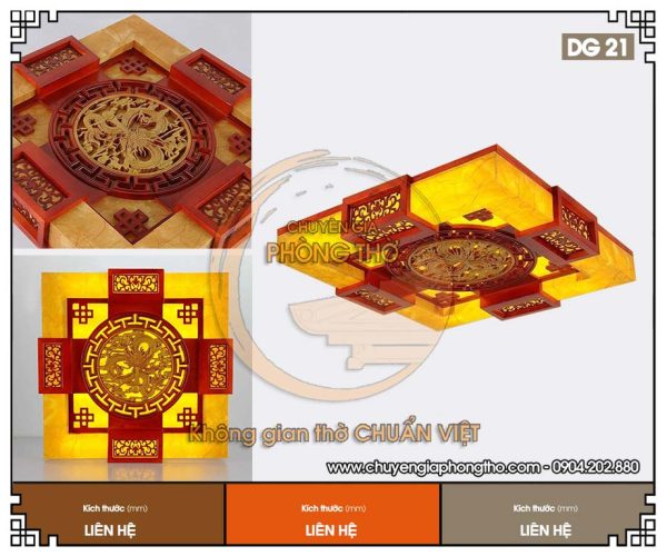 Mẫu đèn ốp trần nhà thờ họ hình vuông DG21