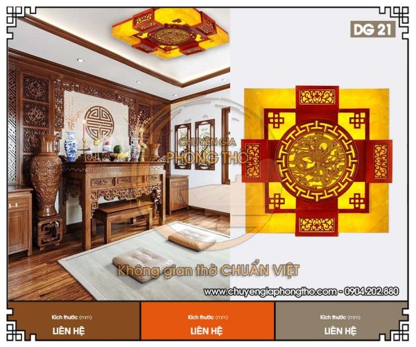 Mẫu đèn ốp trần nhà thờ họ hình vuông DG21
