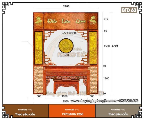Bàn thờ ngũ phúc BTD63