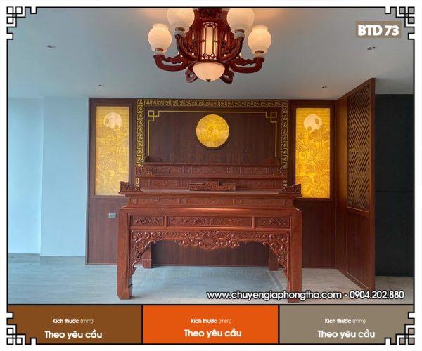 Bàn thờ tam cấp 1m53 gỗ hương BTD73