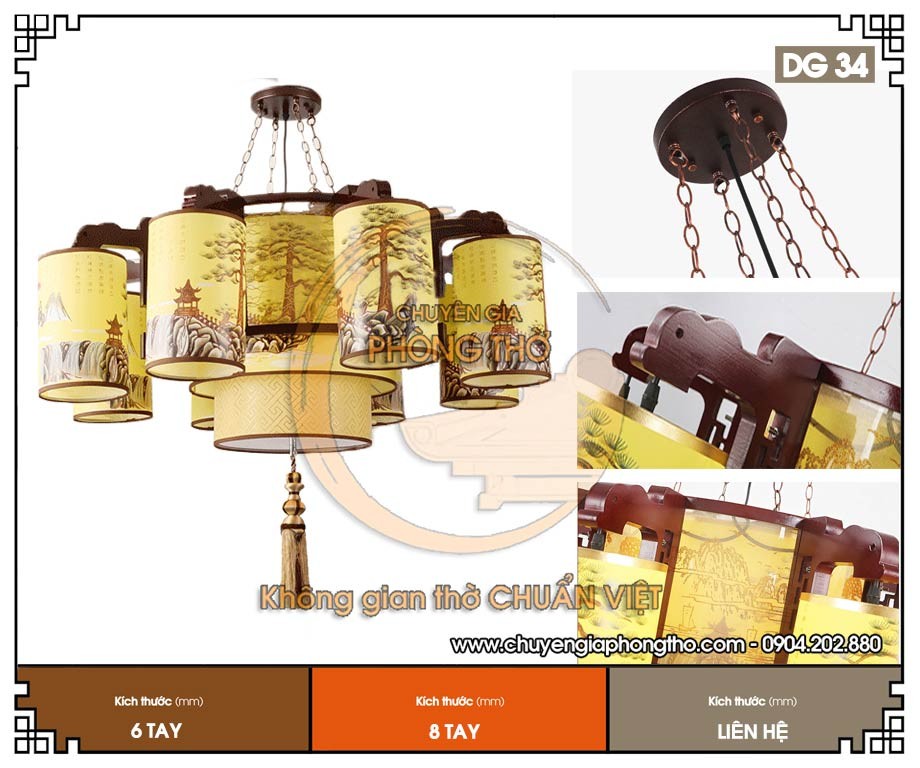 Đèn chùm nhà gỗ DG34 Đèn chùm nhà gỗ ĐG34