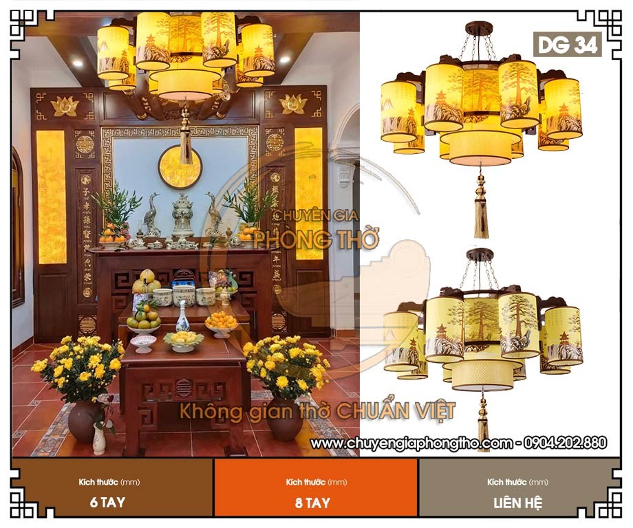 Đèn chùm nhà gỗ DG34 Đèn chùm nhà gỗ DG34