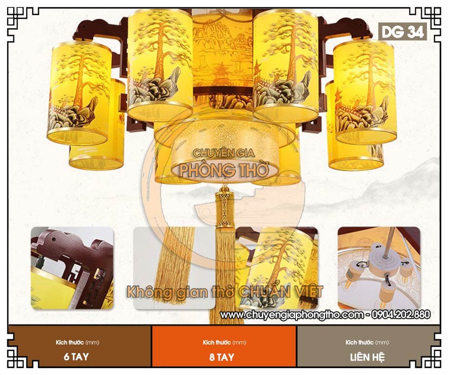 Đèn chùm nhà gỗ DG34 Đèn chùm nhà gỗ DG34