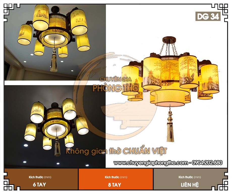Đèn chùm nhà gỗ DG34 Đèn chùm nhà gỗ DG34