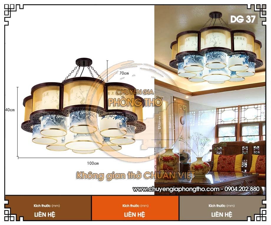 Đèn chùm phòng thờ DG37 Đèn chùm phòng thờ DG37