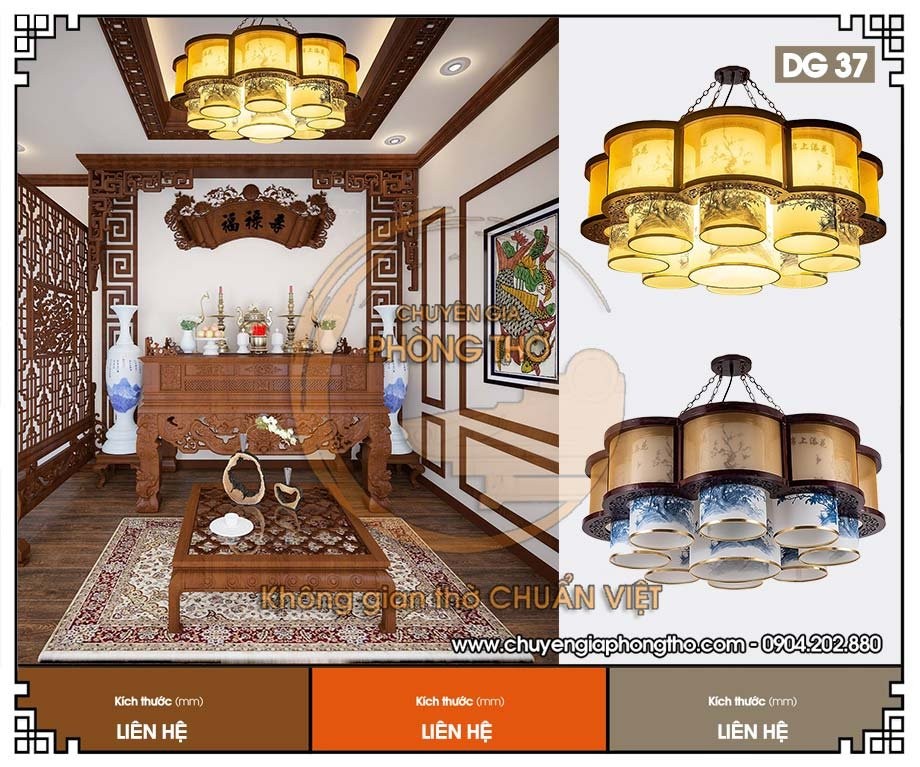 Đèn chùm phòng thờ DG37 Đèn chùm phòng thờ DG37