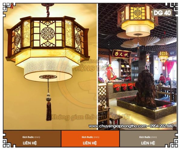 Mẫu đèn thả trần chữ thọ DG40