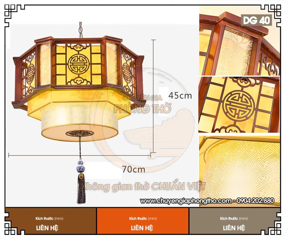 Mẫu đèn thả trần chữ thọ DG40 Mẫu đèn thả trần chữ thọ DG40