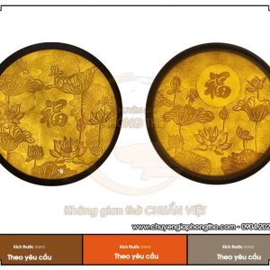 Tranh trúc chỉ hoa sen chữ Phúc