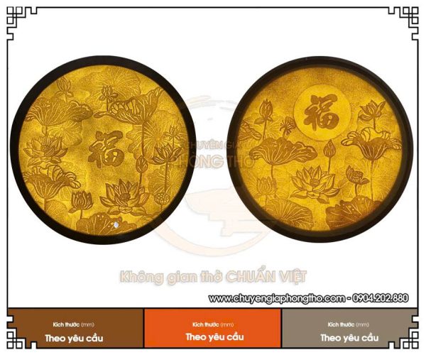 Tranh trúc chỉ hoa sen chữ Phúc