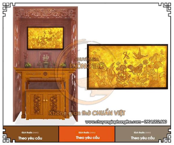 Tranh trúc chỉ hoa sen chữ Phúc