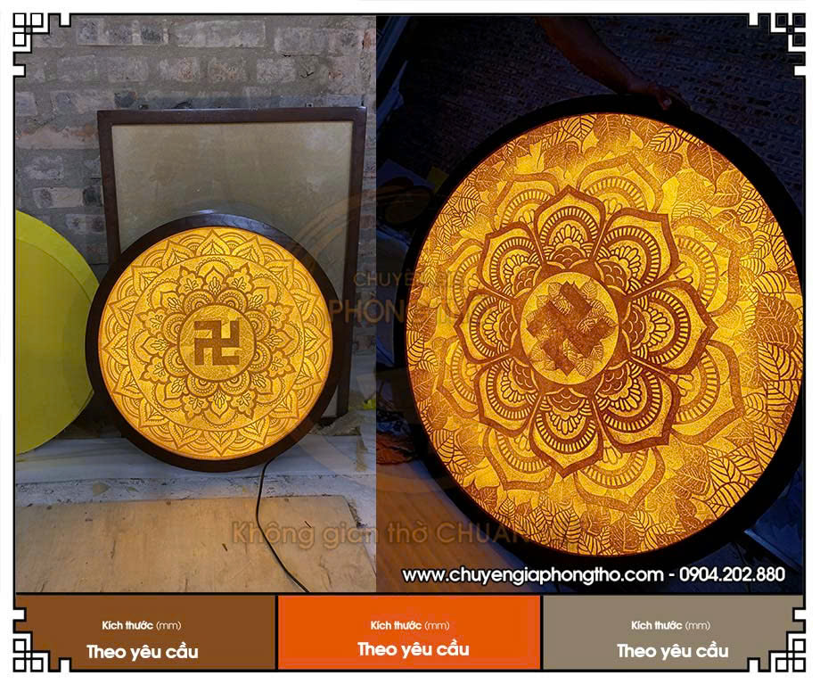 Tranh trúc chỉ mandala chữ Vạn