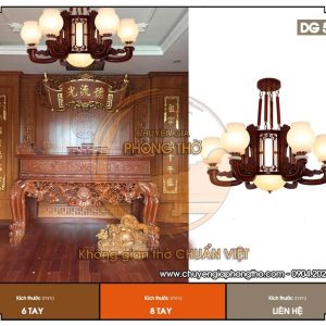 Đèn chùm gỗ cho biệt thự DG59