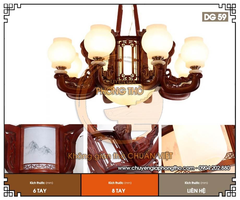 Đèn chùm gỗ cho biệt thự DG59 Đèn chùm gỗ cho biệt thự DG59