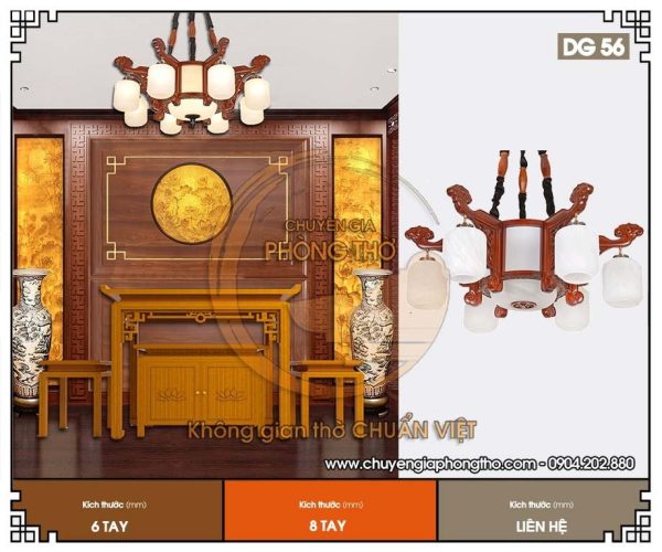 Đèn chùm hiện đại cho phòng thờ DG56