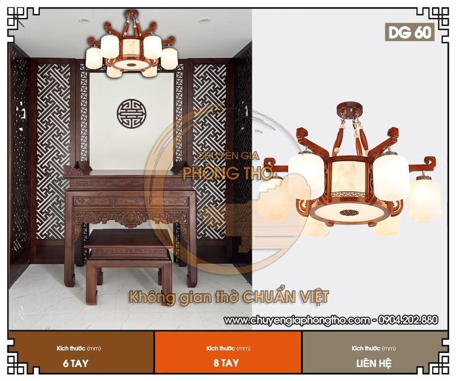 Đèn chùm phòng thờ cho biệt thự DG60 Đèn chùm phòng thờ cho biệt thự DG60