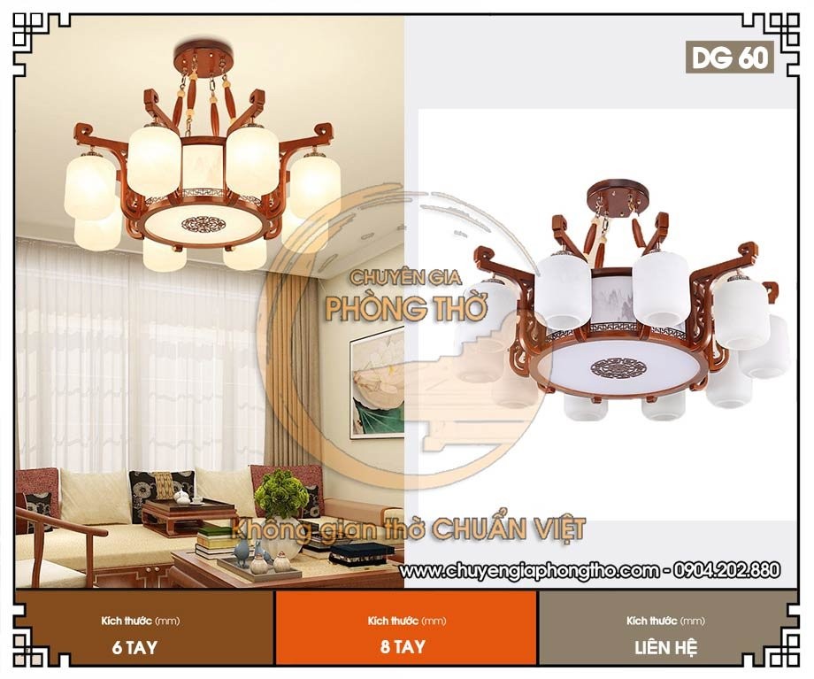 Đèn chùm phòng thờ cho biệt thự DG60 Đèn chùm phòng thờ cho biệt thự DG60