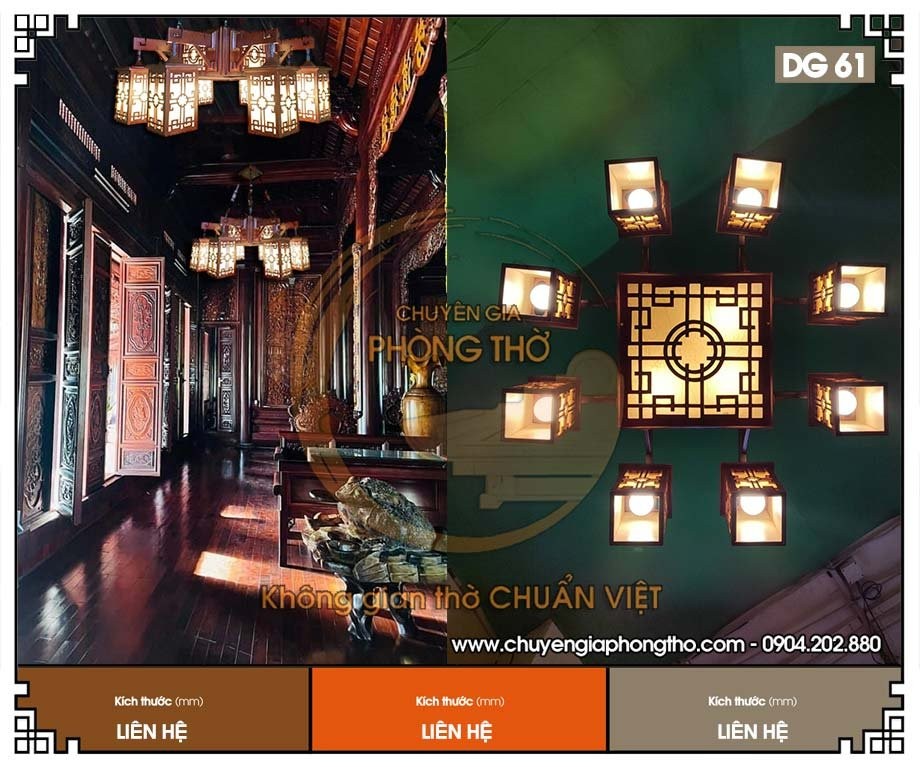 Đèn chùm trang trí nhà gỗ DG61 Đèn chùm trang trí nhà gỗ DG61