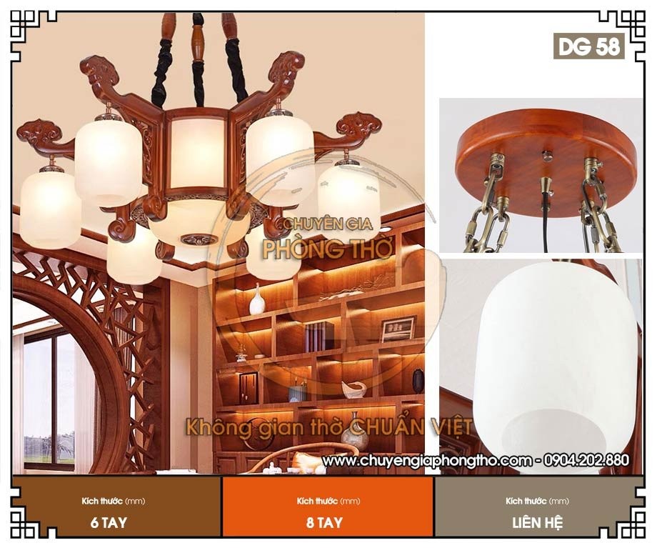 Đèn thả trang trí phòng thờ biệt thự DG58 Đèn thả trang trí phòng thờ biệt thự DG58