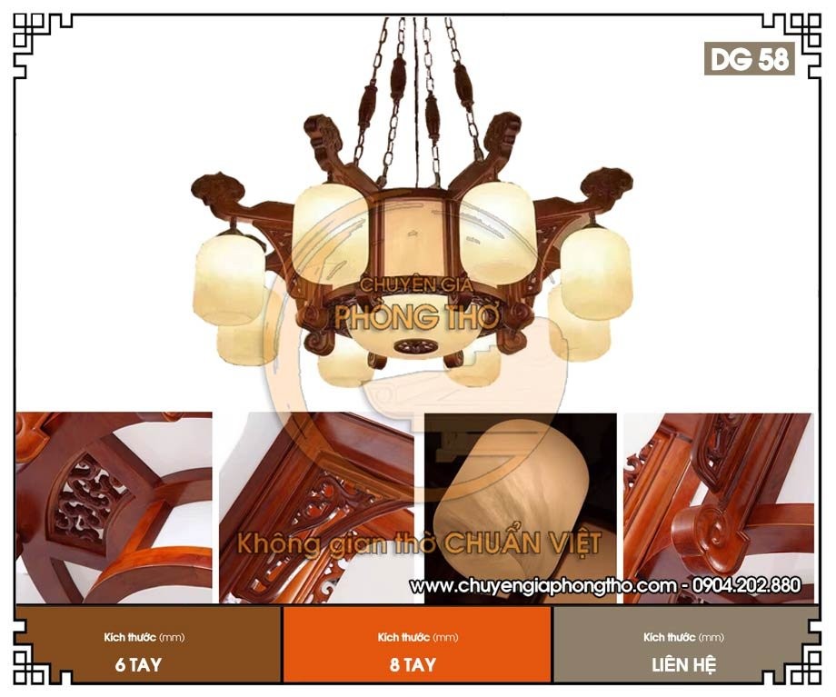 Đèn thả trang trí phòng thờ biệt thự DG58