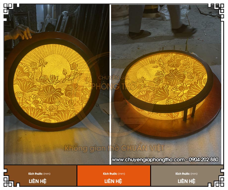 Đèn trúc chỉ hoa sen ốp trần hình tròn