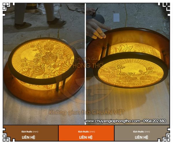 Đèn trúc chỉ hoa sen ốp trần hình tròn