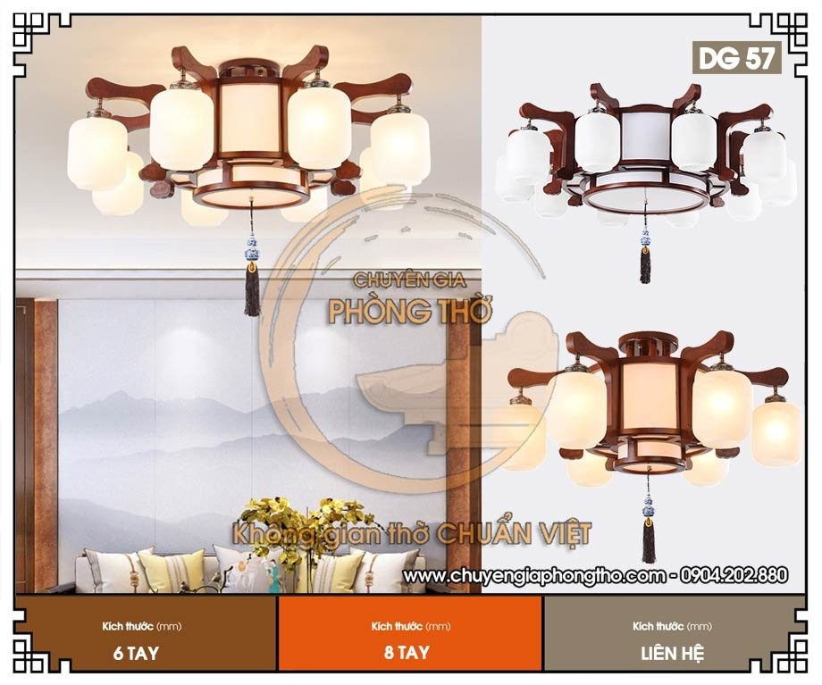 Mẫu đèn trần phòng thờ DG57 Mẫu đèn trần phòng thờ DG57