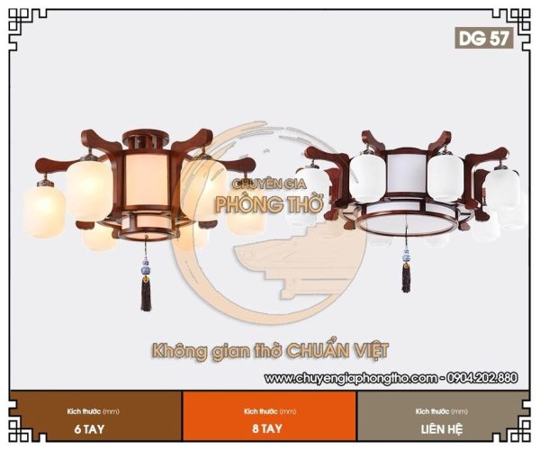 Mẫu đèn trần phòng thờ DG57