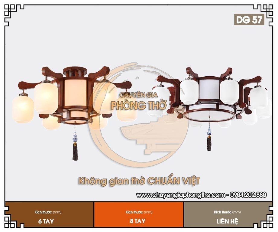 Mẫu đèn trần phòng thờ DG57 Mẫu đèn trần phòng thờ DG57