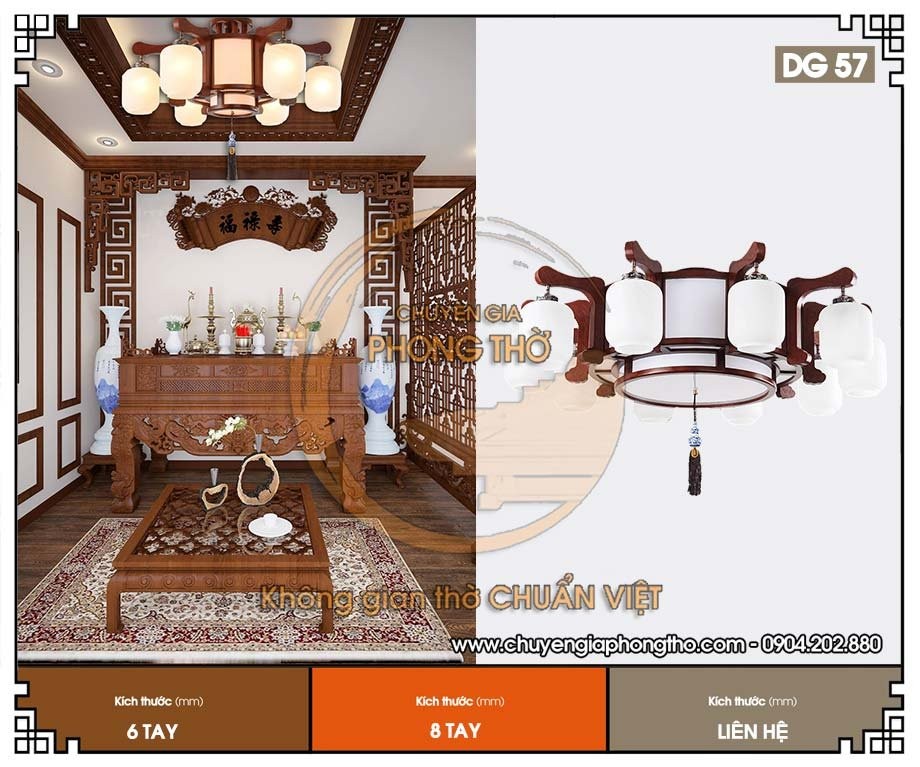 Mẫu đèn trần phòng thờ DG57 Mẫu đèn trần phòng thờ DG57